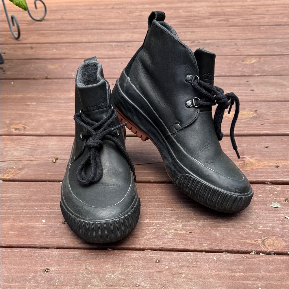 PF Flyers- Black Lace-Up Ankle Boots